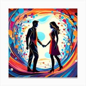 Love Couple In A Tunnel Canvas Print