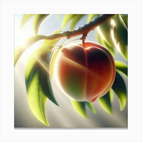 Peach On A Branch Canvas Print