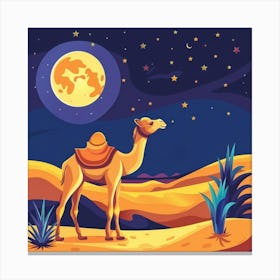 Camel In The Desert Canvas Print