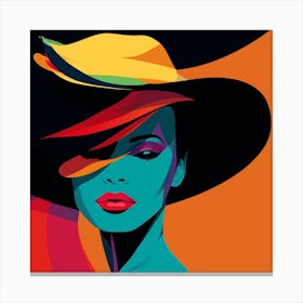 Woman In A Hat 44 Canvas Print