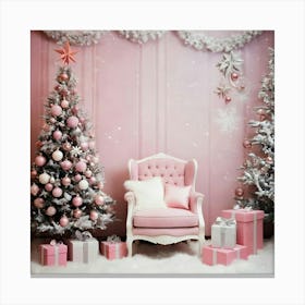 Pink Christmas Room 3 Canvas Print