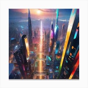 Futuristic Cityscape 73 Canvas Print