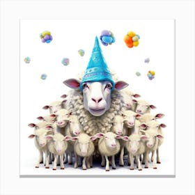 Sheep In A Party Hat Canvas Print