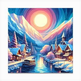 Winter Village Canvas Print