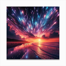 Starry Sky At Sunset 1 Canvas Print