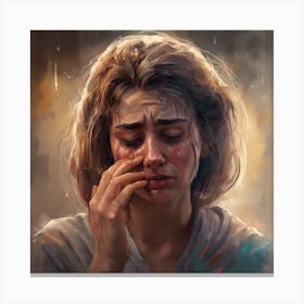 Crying Girl Canvas Print