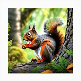Squirrel In The Forest 341 Canvas Print