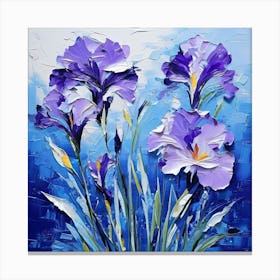 Romantic purple iris flowers Canvas Print