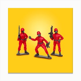 Modern Toy Soldiers Square Canvas Print