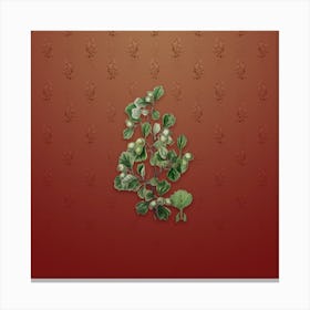 Vintage Spathula Leaf Thorn Flower Botanical on Falu Red Pattern n.2397 Canvas Print