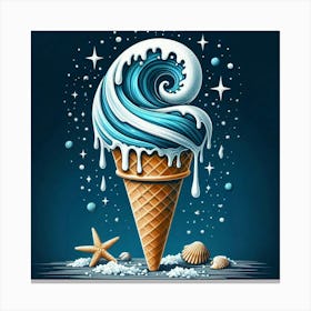 Ice Cream Shop Logo Canvas Print