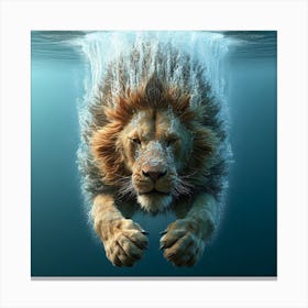 Underwater Lion Canvas Print