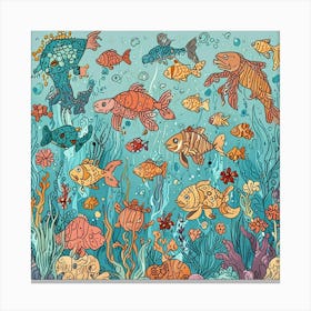 Fishes Under The Sea Canvas Print