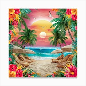 Tropical Sunset Canvas Print