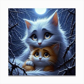 Cat And Kitten Canvas Print