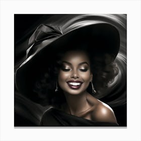 Black Woman In A Hat 5 Canvas Print