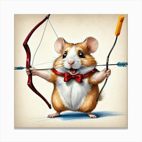 Hamster With Bow And Arrow 5 Canvas Print