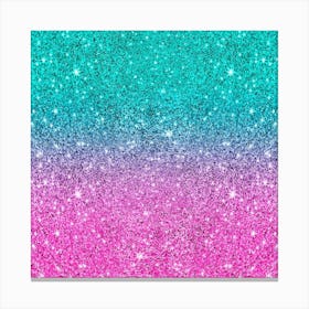 Pink And Turquoise Glitter Canvas Print