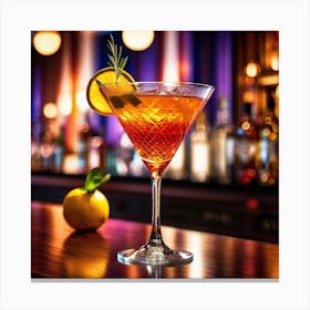 Cocktail At The Bar 2 Canvas Print
