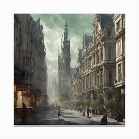 Cityscape Of Brussels Canvas Print