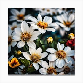 White Flowers 1 Canvas Print