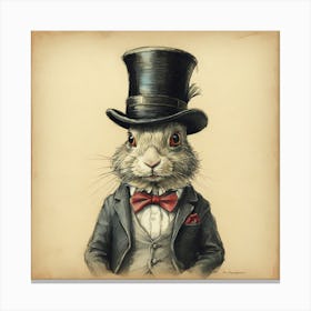 Rabbit In Top Hat 8 Canvas Print