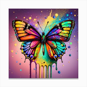 Kingspicy Colorful Paint Splash Glitter Cute Ma Canvas Print