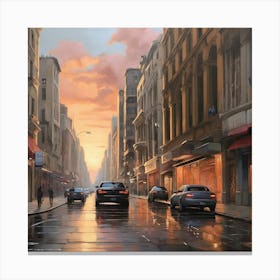 Sunset In Paris Canvas Print