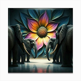 Elephants And Flower Lienzo