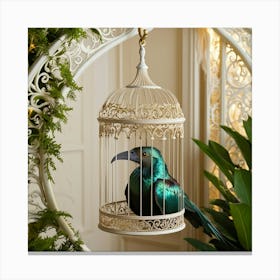 Bird In A Cage 2 Canvas Print