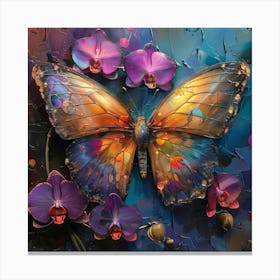 Butterflies And Orchids Canvas Print