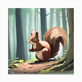 Squirrel In The Forest 21 Canvas Print