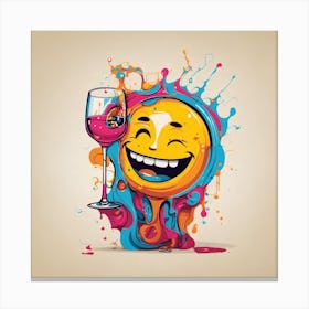 Emoji Wine Canvas Print