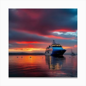 Sunset On A Cruise Ship 17 Canvas Print