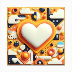 Valentine S Day Design Heart Love Poster Decor Romance Postcard Youth Fun Canvas Print