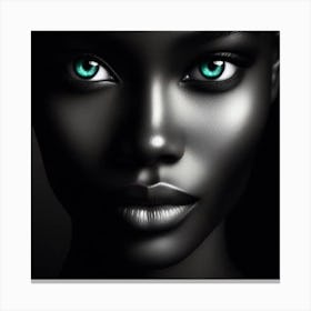Black Woman With Green Eyes 9 Canvas Print