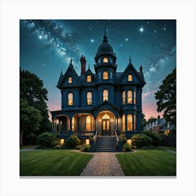 Victorian House At Night Toile