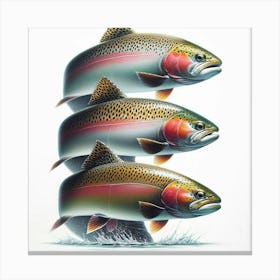 There Trout Fish Cabin Kitchen Decor Canvas Print