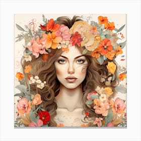 Floral Girl Canvas Print