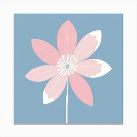 A White And Pink Flower In Minimalist Style Square Composition 472 Canvas Print