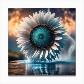 Foreground Mythical 3d Electric Blue Water Fall (2) Canvas Print