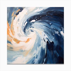 Oceanic Overture: Navy Blue and White Watercolour Harmony Canvas Print