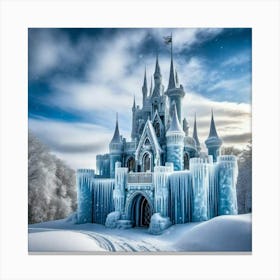 Ice castle, blue sky Canvas Print