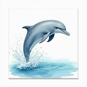 Dolphin Jumping 1 Canvas Print