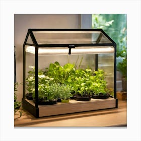 Images Of Indoor Mini Greenhouse On A Countertop (2) Canvas Print