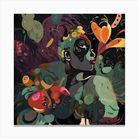 Woman With Flowers Canvas Print