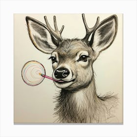 Lollipop Deer Canvas Print