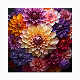 Paper Dahlias Canvas Print