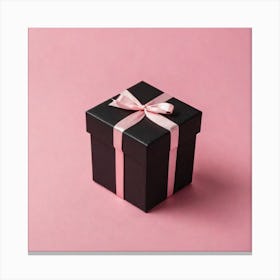 Gift Box On Pink Background 3 Canvas Print