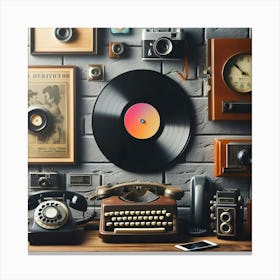 A Old Vintage Vinyl Record As Art 3 Canvas Print